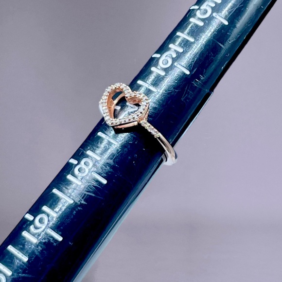 🌺 Rose Gold Heart Genuine Diamond Ring-NEW! - Picture 6 of 10